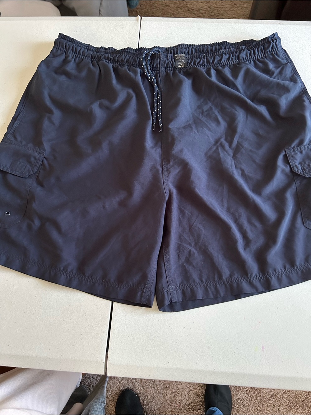 Covington Navy Elastic Waist Cargo Shorts
